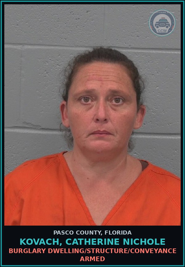 Booking mugshot of KOVACH, CATHERINE NICHOLE in Pasco County