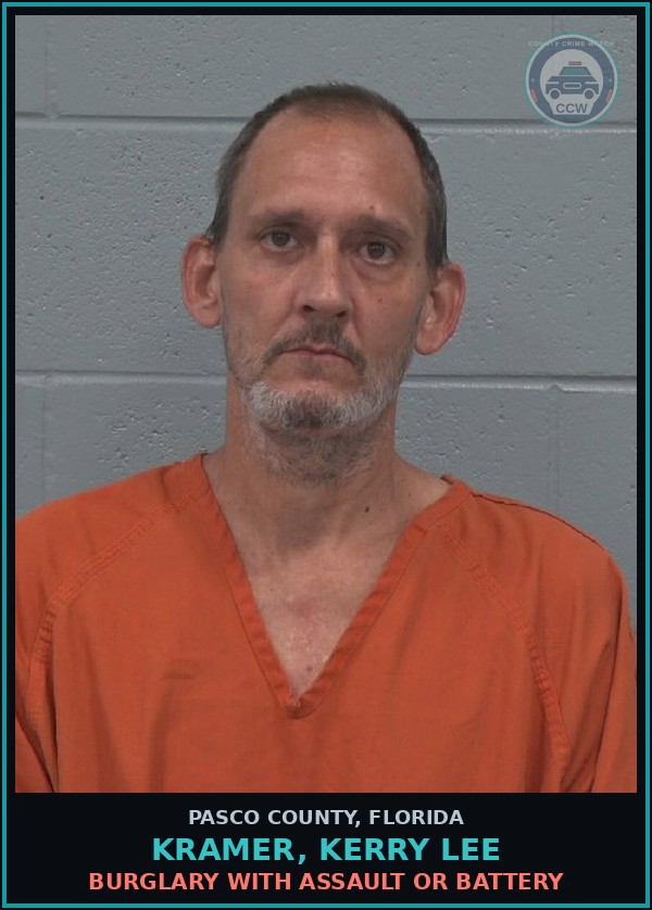 Booking mugshot of KRAMER, KERRY LEE in Pasco County