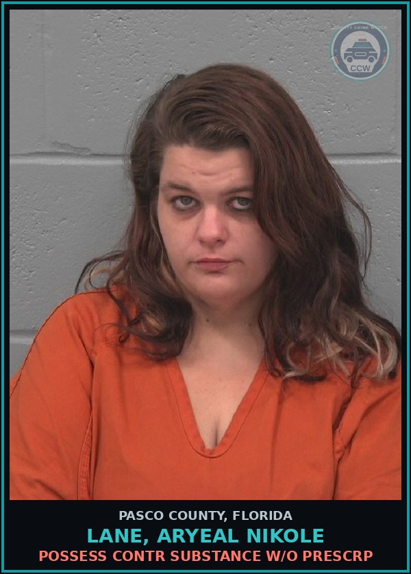 Booking mugshot of LANE, ARYEAL NIKOLE in Pasco County