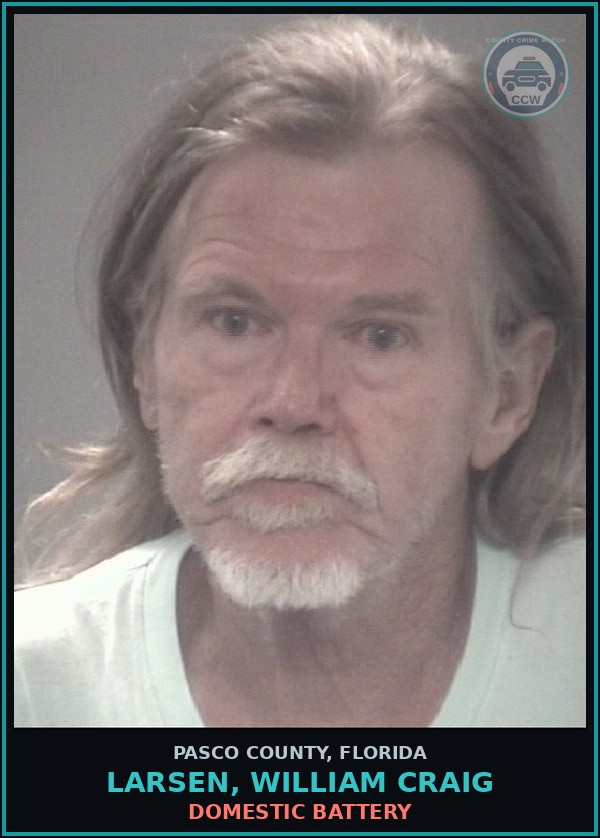 Booking mugshot of LARSEN, WILLIAM CRAIG in Pasco County