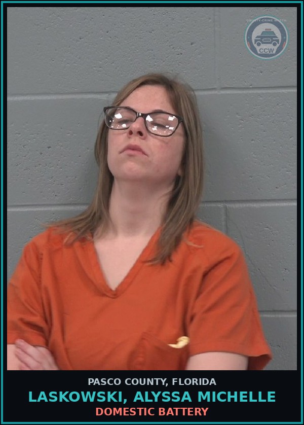 Booking mugshot of LASKOWSKI, ALYSSA MICHELLE in Pasco County