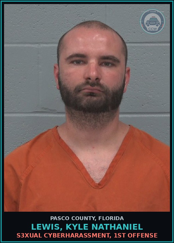 Booking mugshot of LEWIS, KYLE NATHANIEL in Pasco County