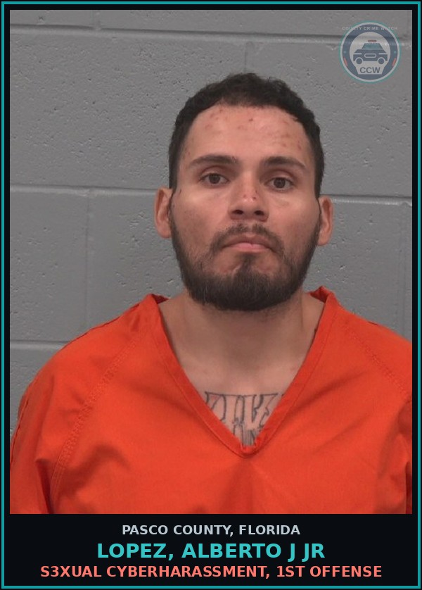 Booking mugshot of LOPEZ, ALBERTO J JR in Pasco County