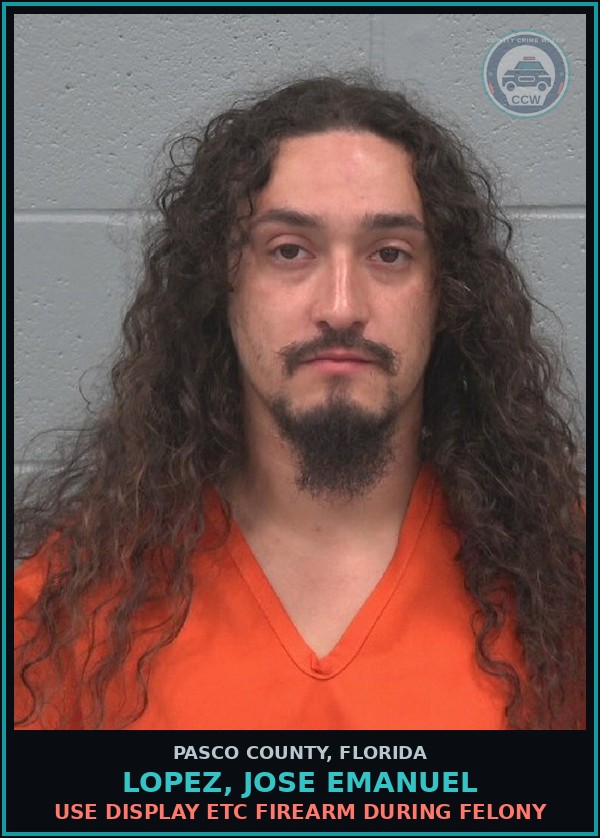 Booking mugshot of LOPEZ, JOSE EMANUEL in Pasco County