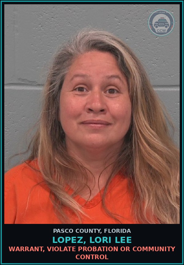 Booking mugshot of LOPEZ, LORI LEE in Pasco County