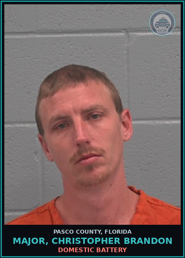 Booking mugshot of MAJOR, CHRISTOPHER BRANDON in Pasco County