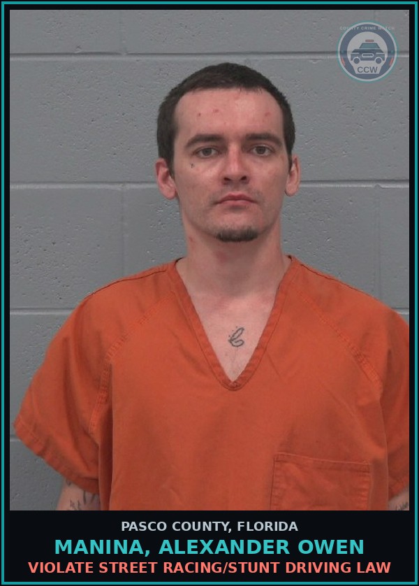 Booking mugshot of MANINA, ALEXANDER OWEN in Pasco County