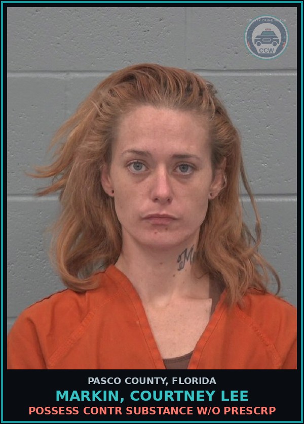 Booking mugshot of MARKIN, COURTNEY LEE in Pasco County