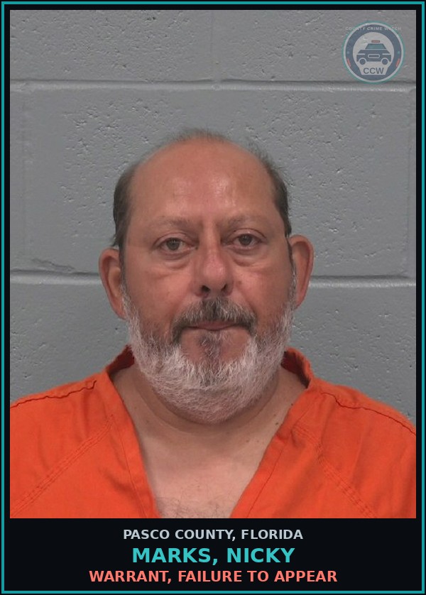Booking mugshot of MARKS, NICKY in Pasco County