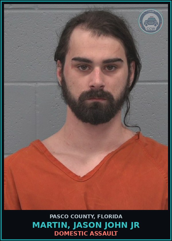 Booking mugshot of MARTIN, JASON JOHN JR in Pasco County