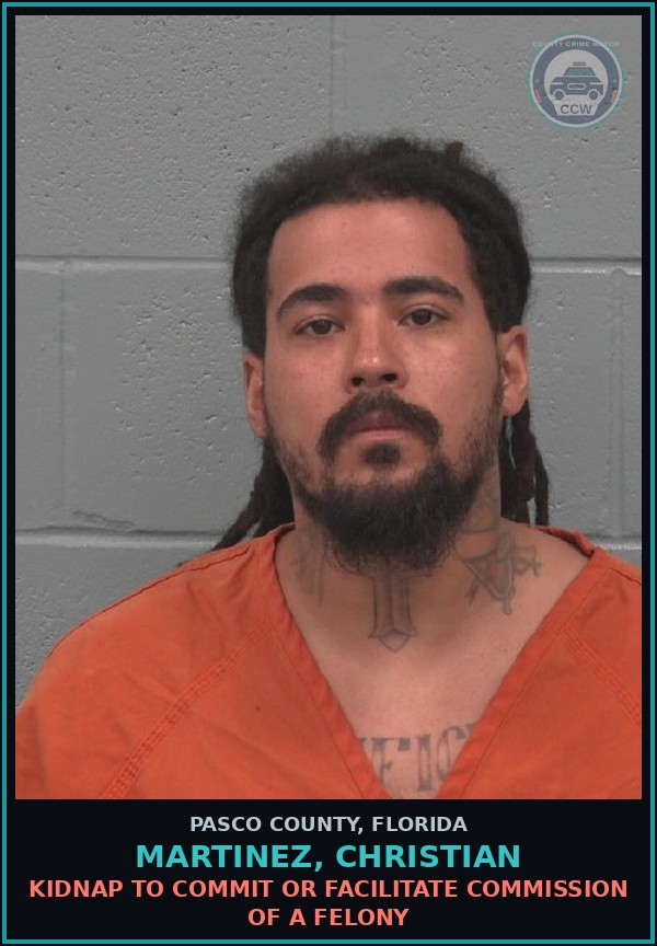 Booking mugshot of MARTINEZ, CHRISTIAN in Pasco County