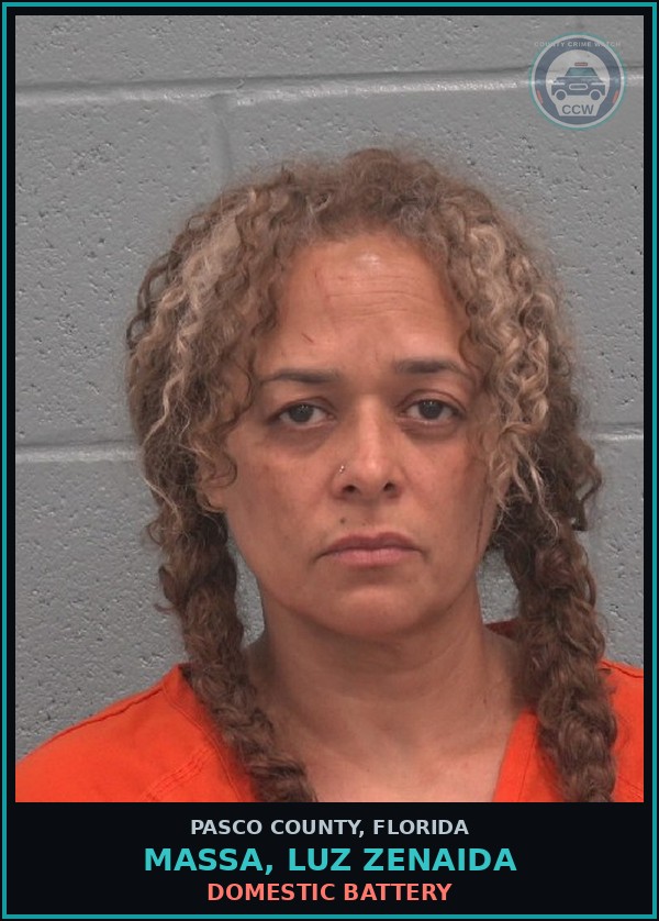 Booking mugshot of MASSA, LUZ ZENAIDA in Pasco County