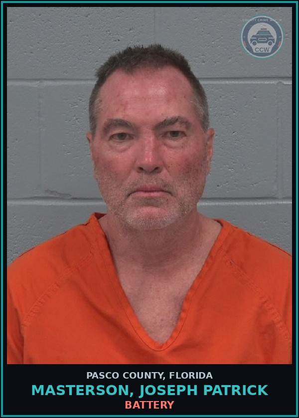 Booking mugshot of MASTERSON, JOSEPH PATRICK in Pasco County