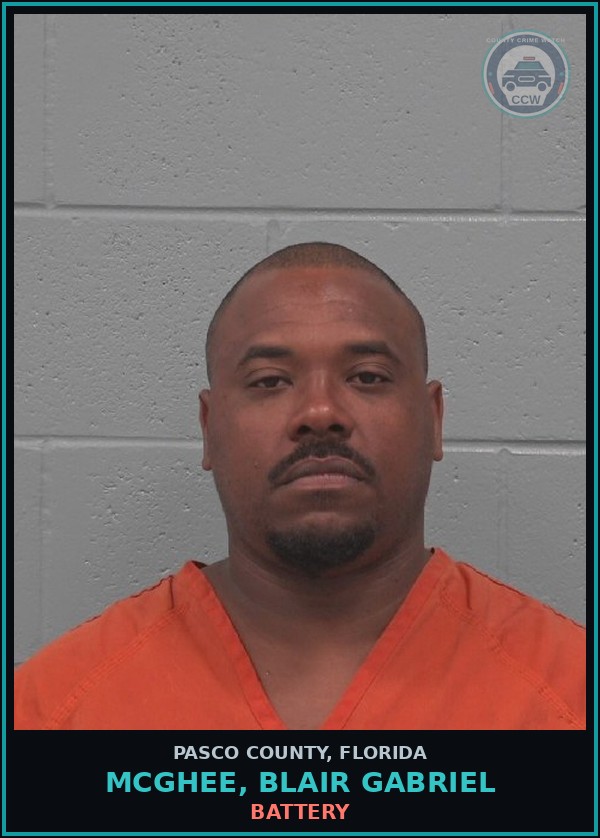 Booking mugshot of MCGHEE, BLAIR GABRIEL in Pasco County