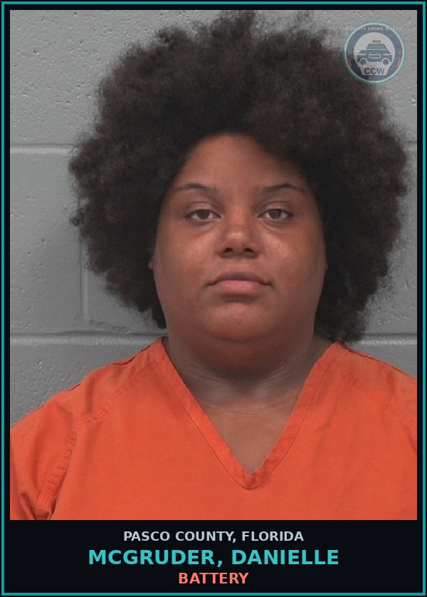 Booking mugshot of MCGRUDER, DANIELLE in Pasco County