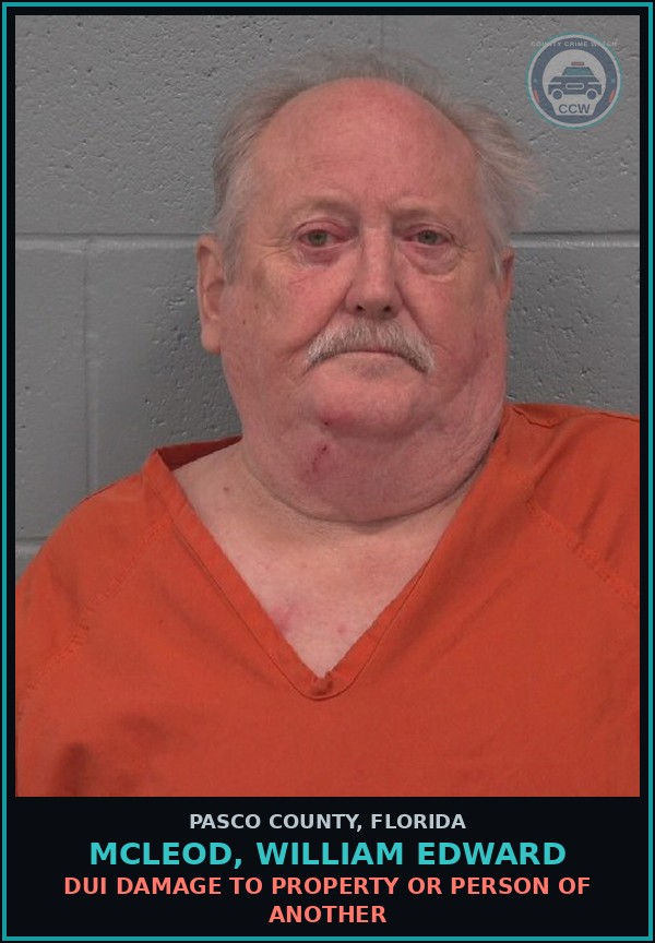 Booking mugshot of MCLEOD, WILLIAM EDWARD in Pasco County
