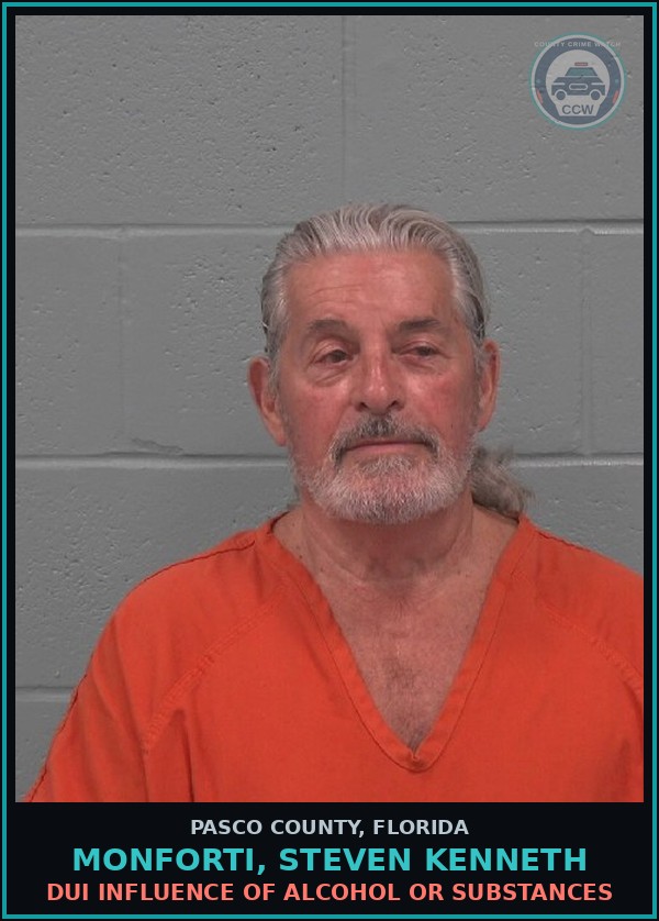 Booking mugshot of MONFORTI, STEVEN KENNETH in Pasco County