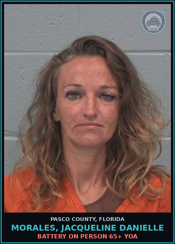 Booking mugshot of MORALES, JACQUELINE DANIELLE in Pasco County