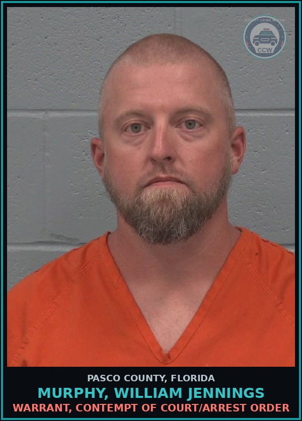 Booking mugshot of MURPHY, WILLIAM JENNINGS in Pasco County