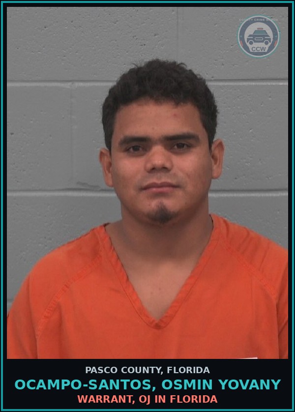 Booking mugshot of OCAMPO-SANTOS, OSMIN YOVANY in Pasco County