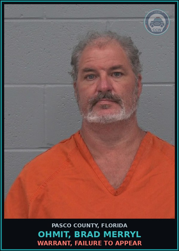 Booking mugshot of OHMIT, BRAD MERRYL in Pasco County