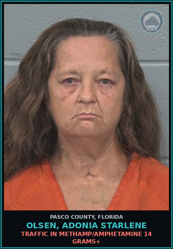 Booking mugshot of OLSEN, ADONIA STARLENE in Pasco County