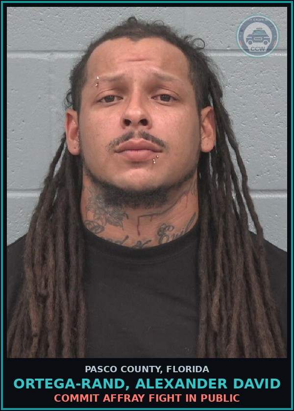Booking mugshot of ORTEGA-RAND, ALEXANDER DAVID in Pasco County