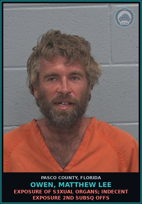Booking mugshot of OWEN, MATTHEW LEE in Pasco County