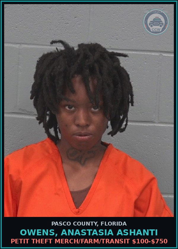 Booking mugshot of OWENS, ANASTASIA ASHANTI in Pasco County