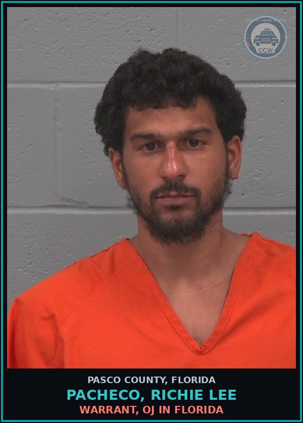 Booking mugshot of PACHECO, RICHIE LEE in Pasco County