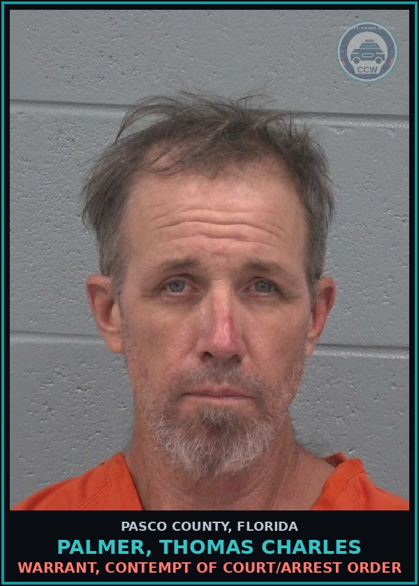 Booking mugshot of PALMER, THOMAS CHARLES in Pasco County