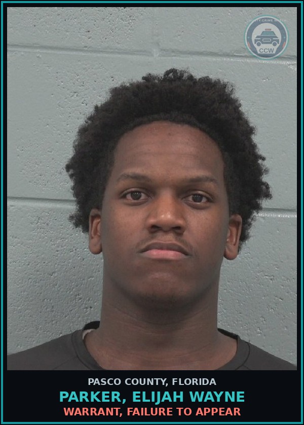 Booking mugshot of PARKER, ELIJAH WAYNE in Pasco County