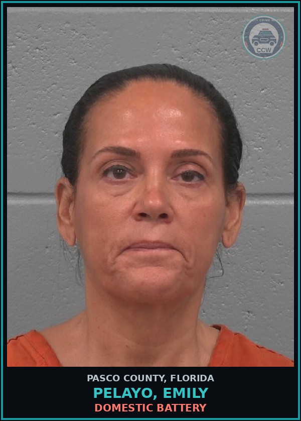 Booking mugshot of PELAYO, EMILY in Pasco County