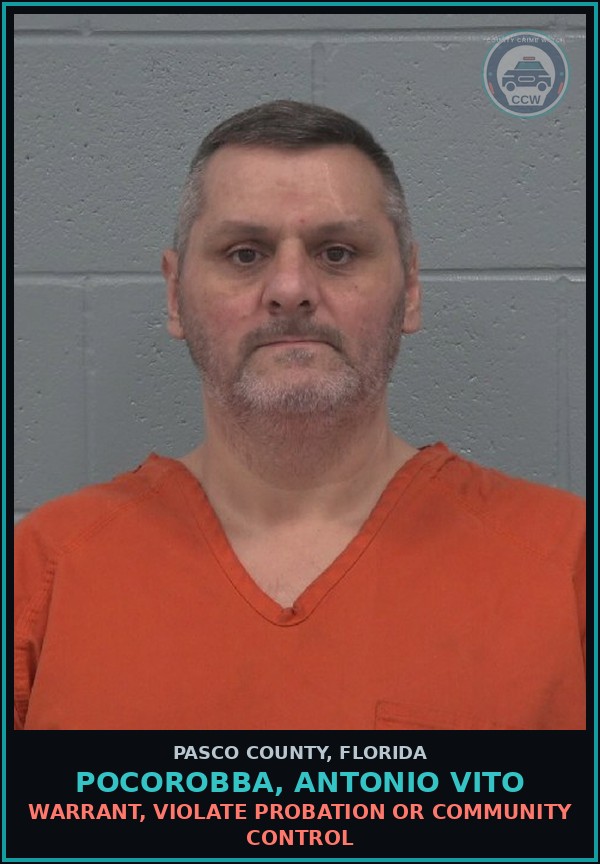 Booking mugshot of POCOROBBA, ANTONIO VITO in Pasco County