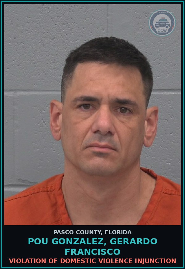 Booking mugshot of POU GONZALEZ, GERARDO FRANCISCO in Pasco County