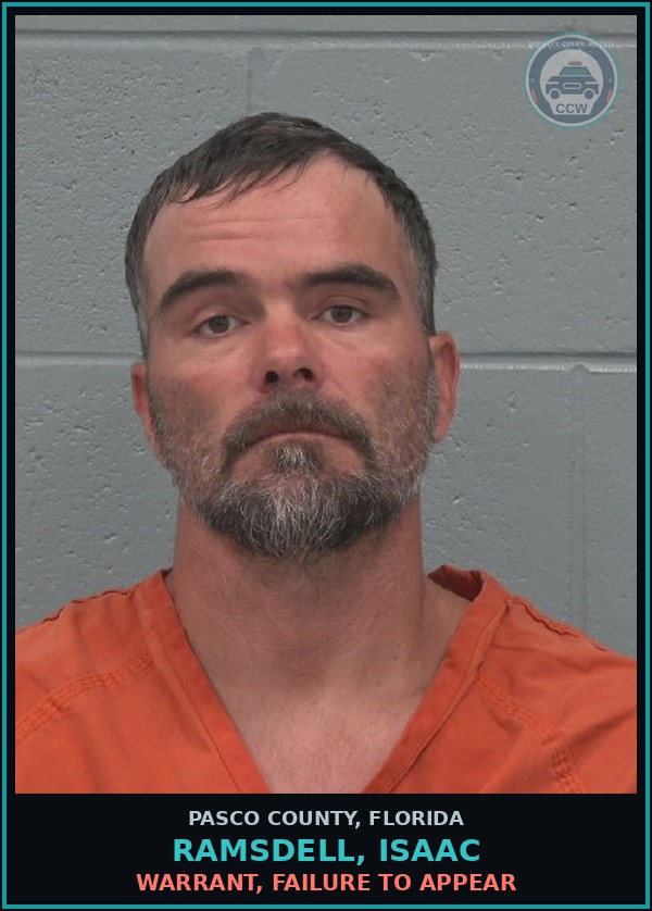 Booking mugshot of RAMSDELL, ISAAC in Pasco County