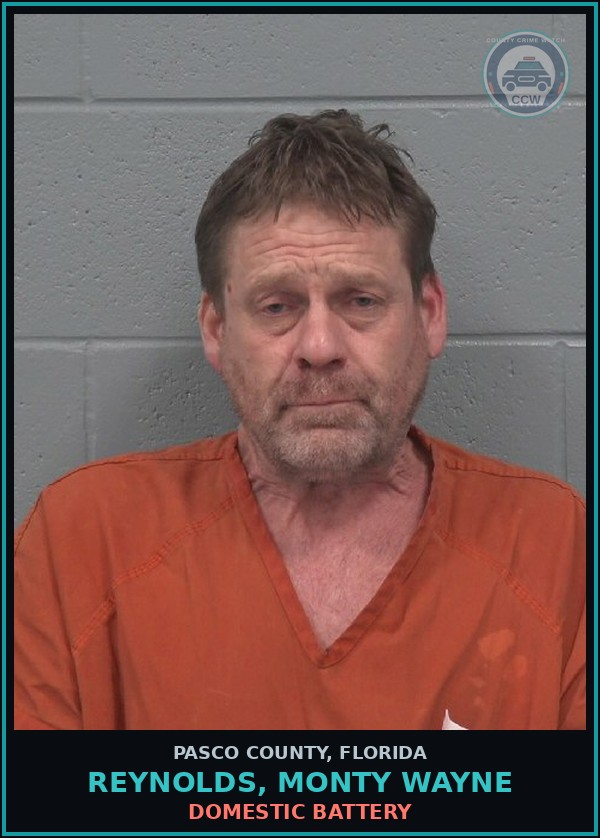 Booking mugshot of REYNOLDS, MONTY WAYNE in Pasco County