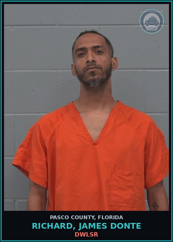 Booking mugshot of RICHARD, JAMES DONTE in Pasco County