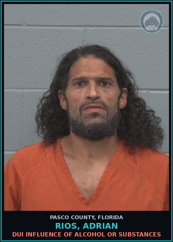 Booking mugshot of RIOS, ADRIAN in Pasco County
