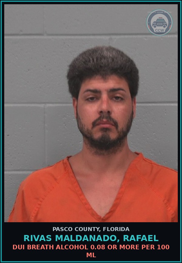 Booking mugshot of RIVAS MALDANADO, RAFAEL in Pasco County