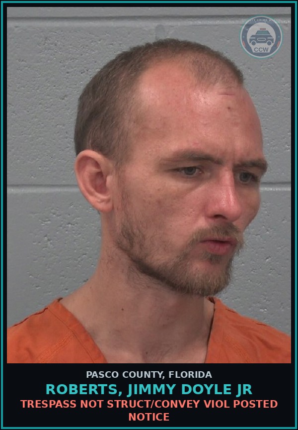 Booking mugshot of ROBERTS, JIMMY DOYLE JR in Pasco County