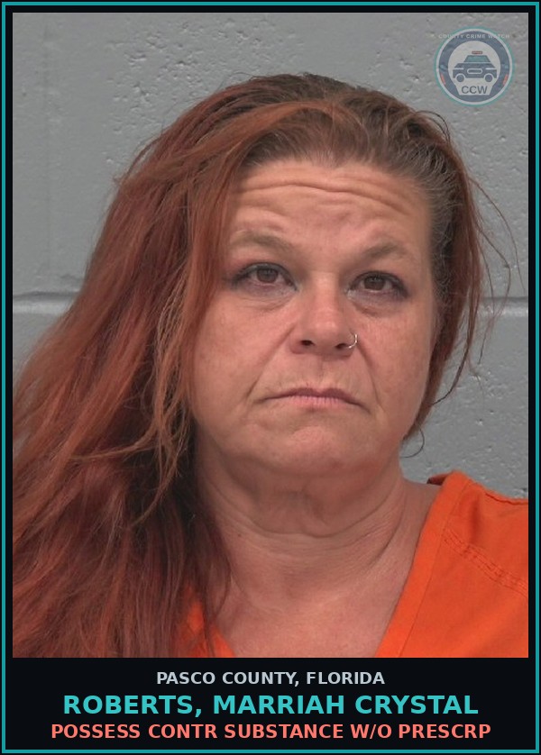 Booking mugshot of ROBERTS, MARRIAH CRYSTAL in Pasco County
