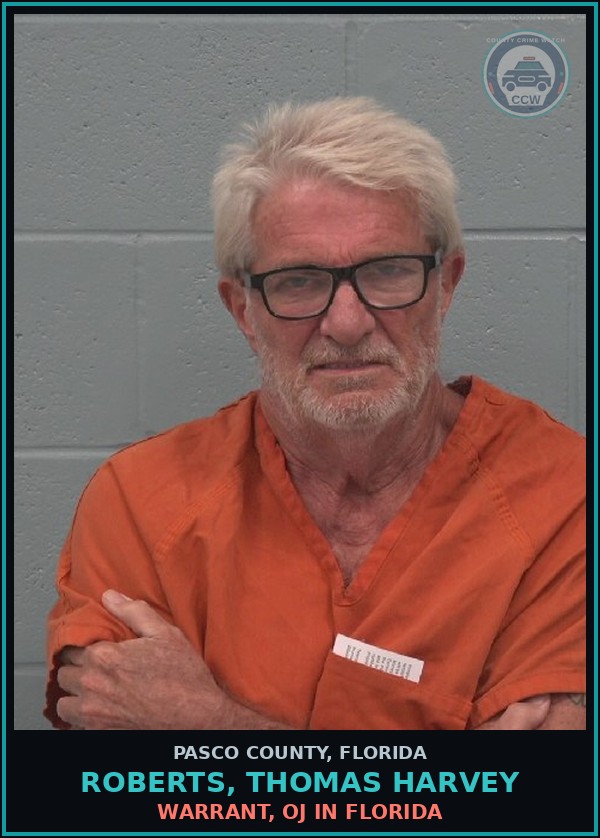 Booking mugshot of ROBERTS, THOMAS HARVEY in Pasco County