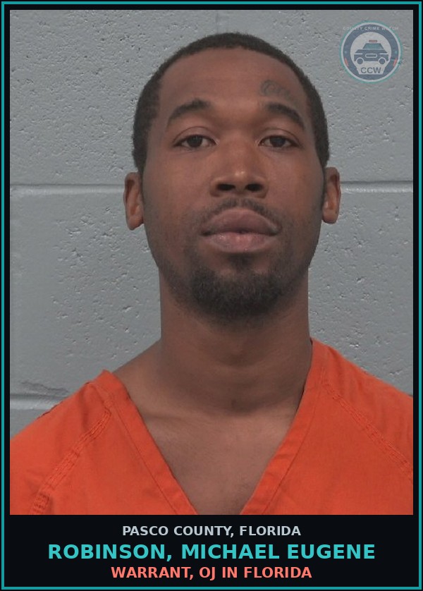 Booking mugshot of ROBINSON, MICHAEL EUGENE in Pasco County