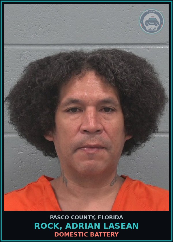 Booking mugshot of ROCK, ADRIAN LASEAN in Pasco County