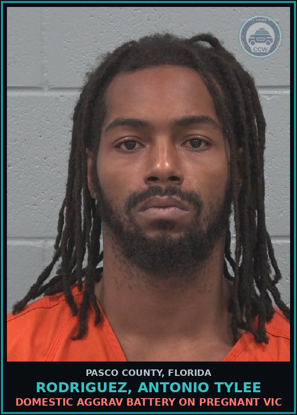 Booking mugshot of RODRIGUEZ, ANTONIO TYLEE in Pasco County