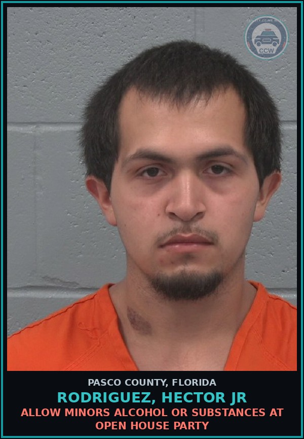 Booking mugshot of RODRIGUEZ, HECTOR JR in Pasco County