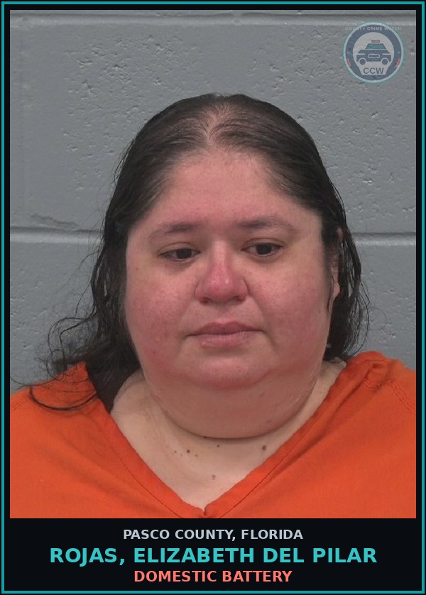 Booking mugshot of ROJAS, ELIZABETH DEL PILAR in Pasco County