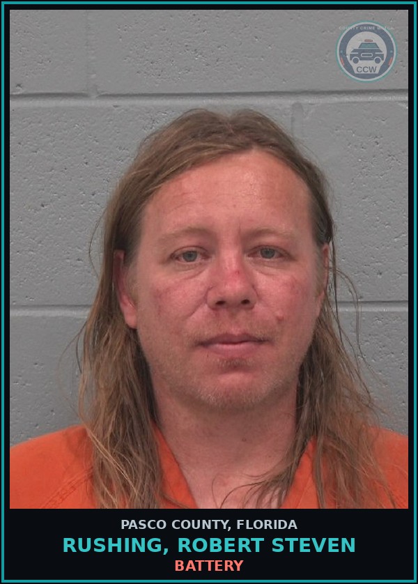 Booking mugshot of RUSHING, ROBERT STEVEN in Pasco County