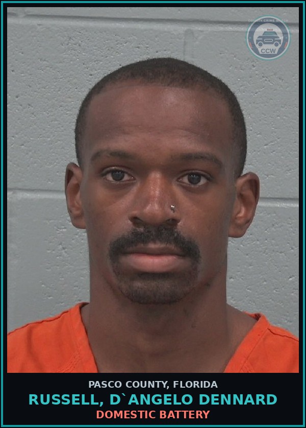 Booking mugshot of RUSSELL, D`ANGELO DENNARD in Pasco County